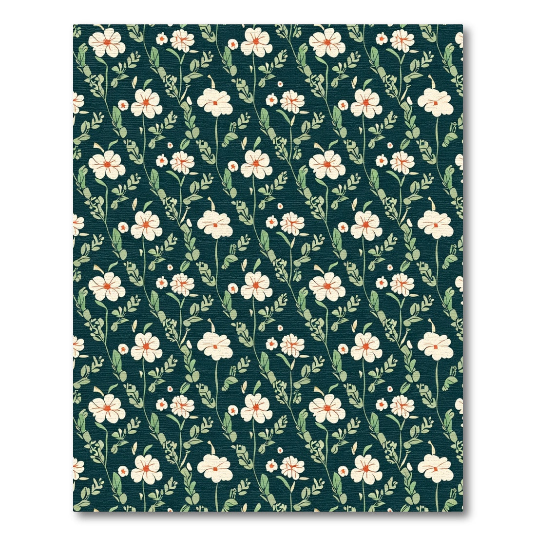 Cream White Flower Garden Pattern Rug
