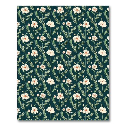 Cream White Flower Garden Pattern Rug