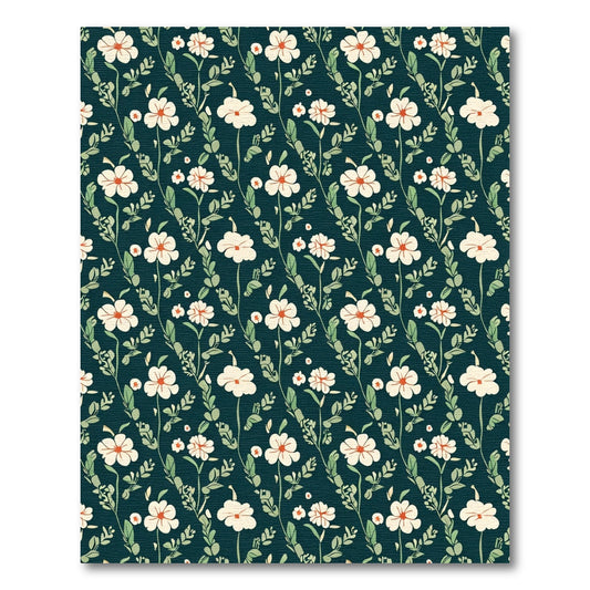 Cream White Flower Garden Pattern Rug
