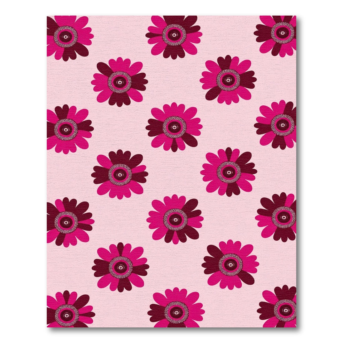 Fuchsia Crimson Flower Medallion Rug