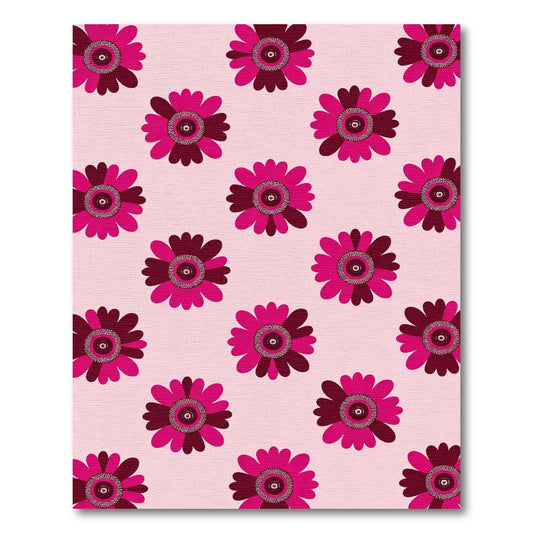 Fuchsia Crimson Flower Medallion Rug