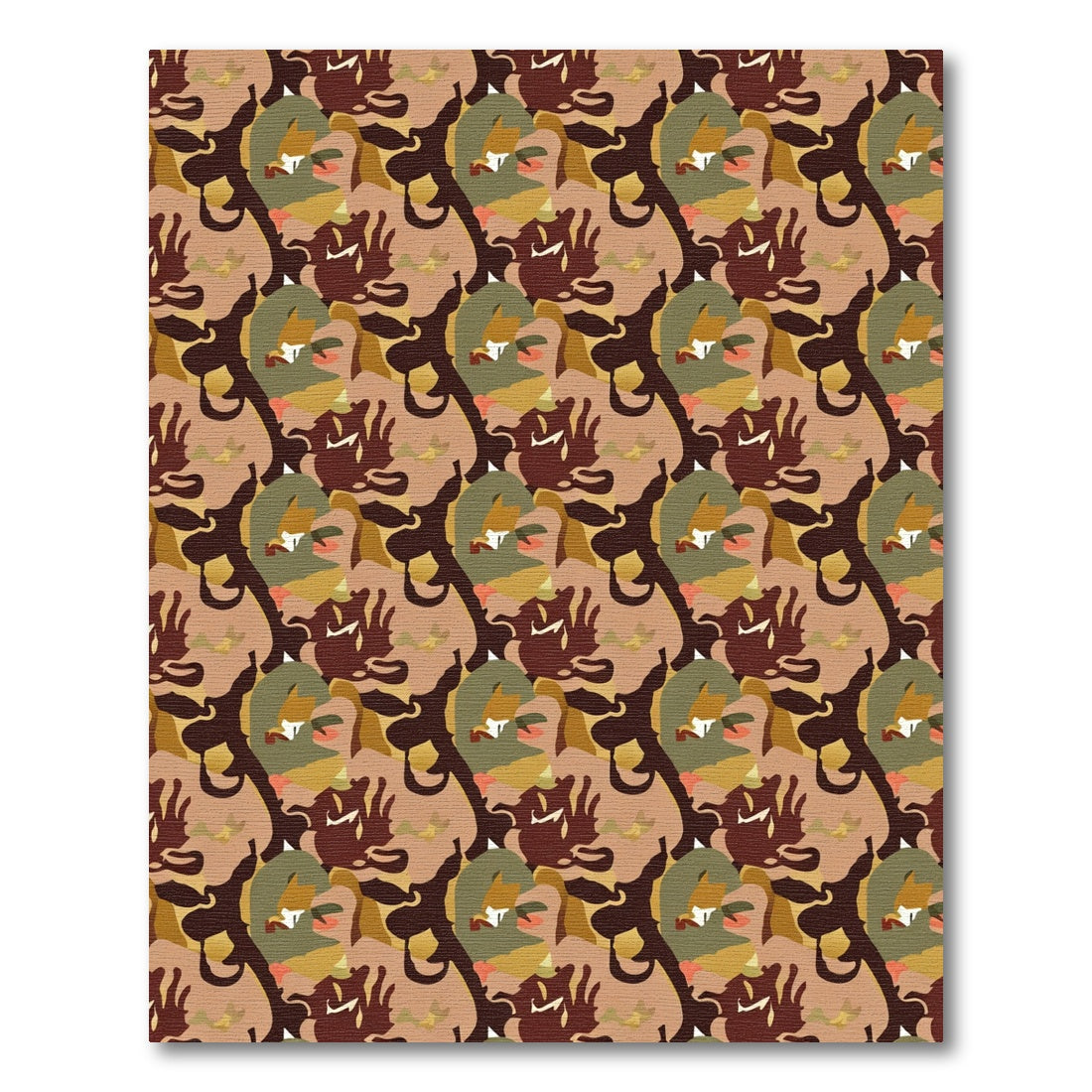 Earthy Tones Abstract Organic Shapes Rug