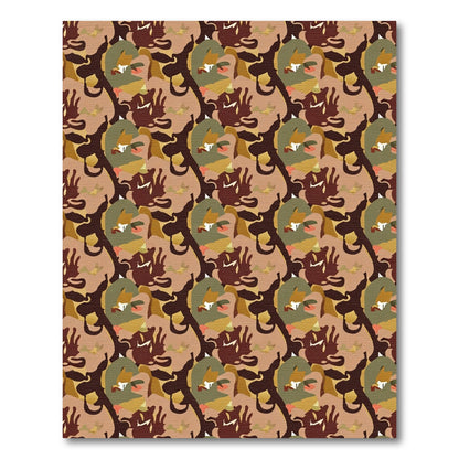 Earthy Tones Abstract Organic Shapes Rug