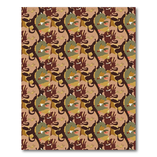 Earthy Tones Abstract Organic Shapes Rug