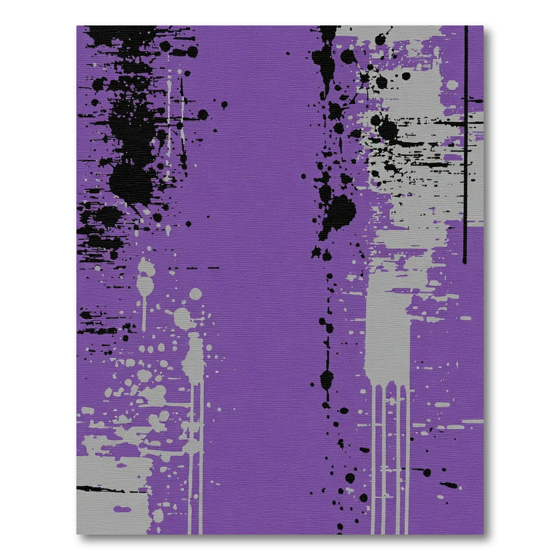 Purple and Gray Splatter Abstract Rug