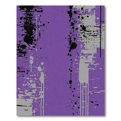 Purple and Gray Splatter Abstract Rug