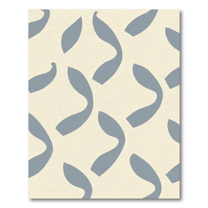 Coastal Blue Abstract Organic Shapes Rug