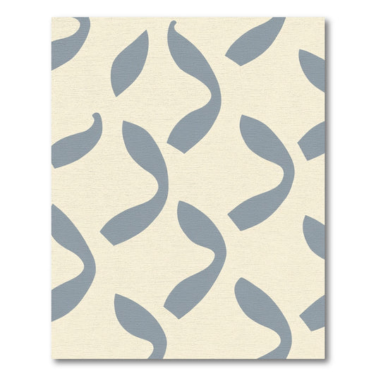 Coastal Blue Abstract Organic Shapes Rug