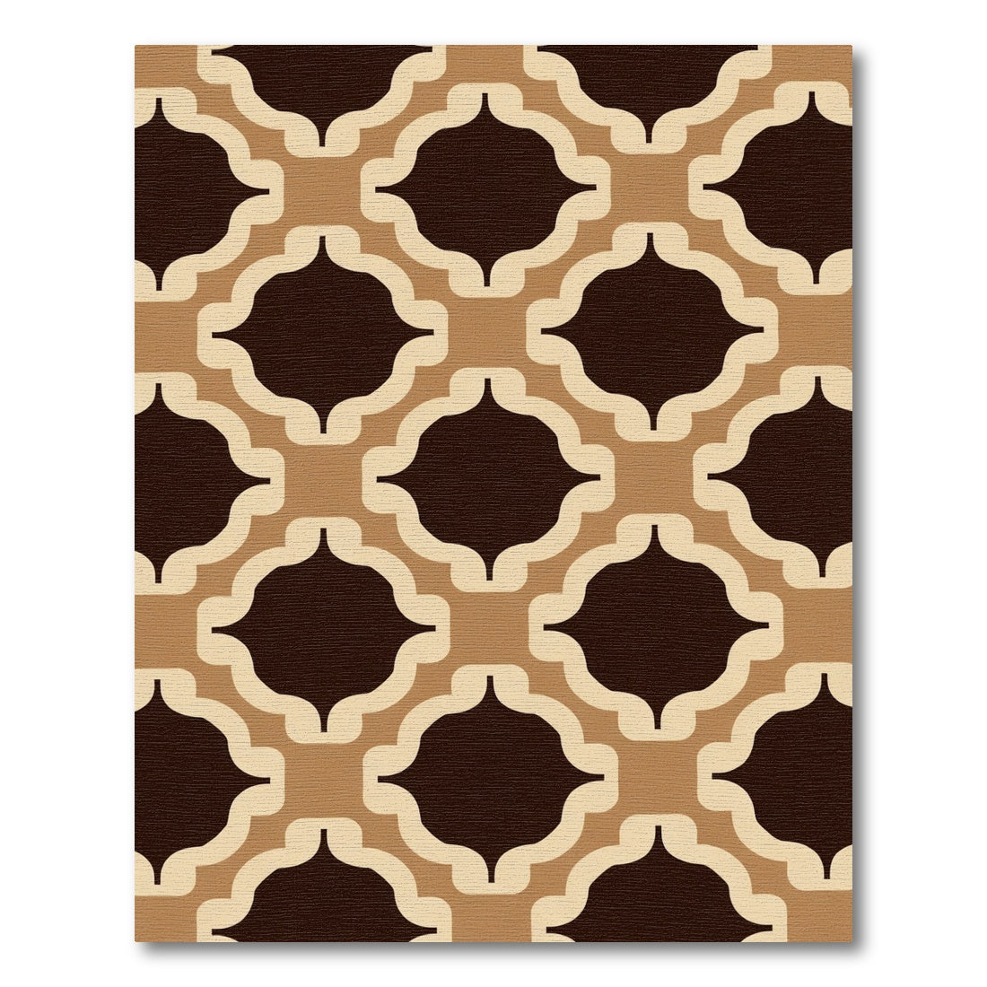 Warm Neutral Trellis Geometric Pattern Rug