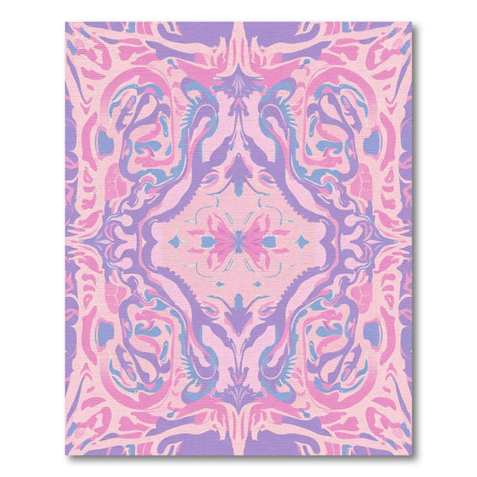 Pastel Psychedelic Swirl Medallion Rug