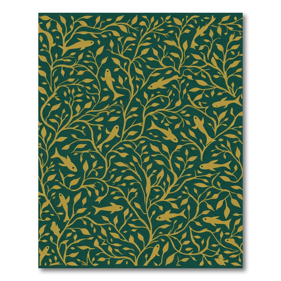 Gold Fish Vine Teal Rug