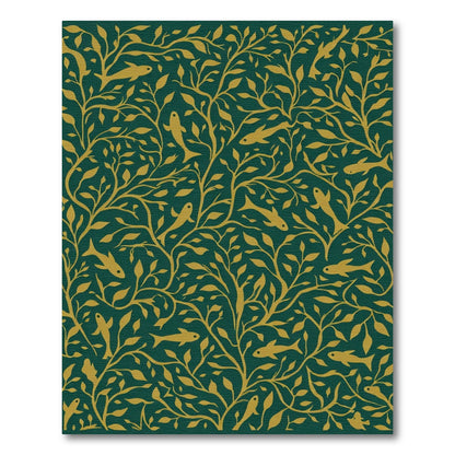 Gold Fish Vine Teal Rug