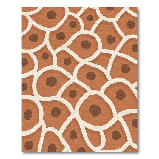 Brown Cell Organic Cream Pattern Rug