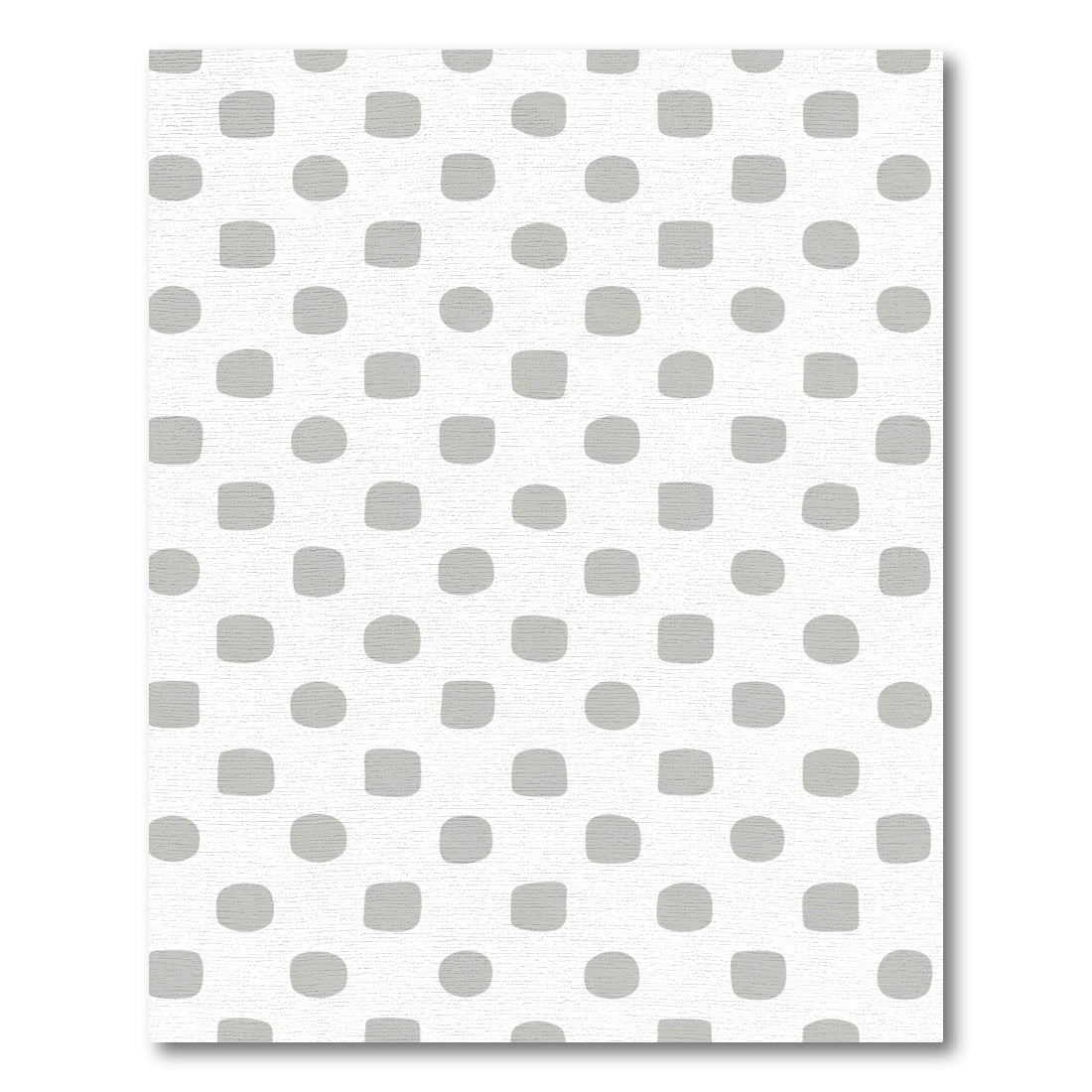 Soft Gray Rounded Square Dot Rug
