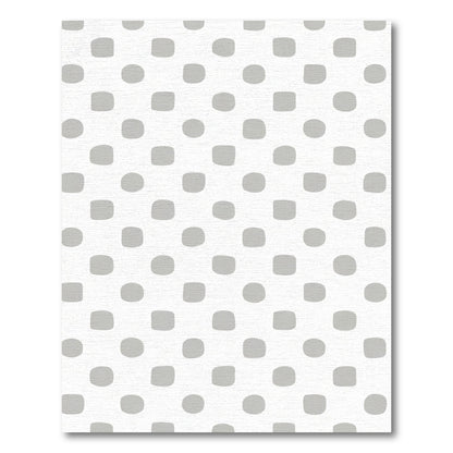 Soft Gray Rounded Square Dot Rug