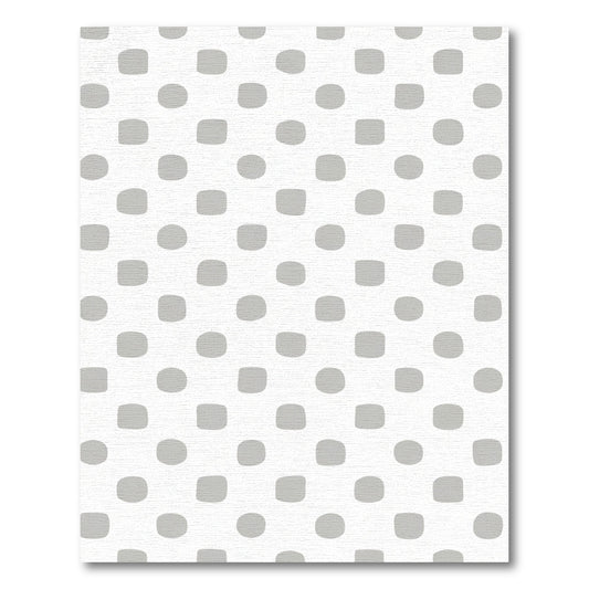 Soft Gray Rounded Square Dot Rug