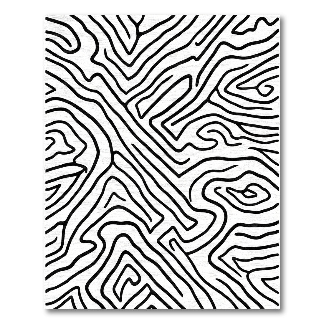 Bold Black Abstract Contour Rug
