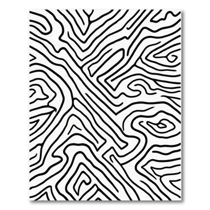 Bold Black Abstract Contour Rug