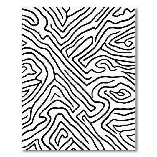 Bold Black Abstract Contour Rug