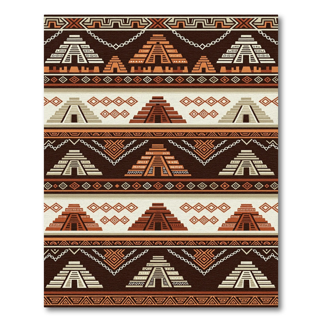 Earth Tones Terraced Pyramid Stripe Rug