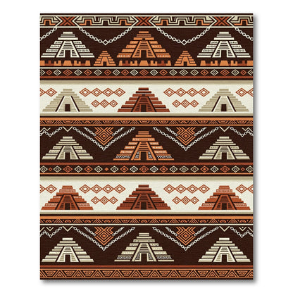 Earth Tones Terraced Pyramid Stripe Rug
