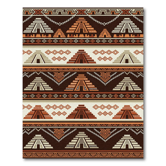 Earth Tones Terraced Pyramid Stripe Rug