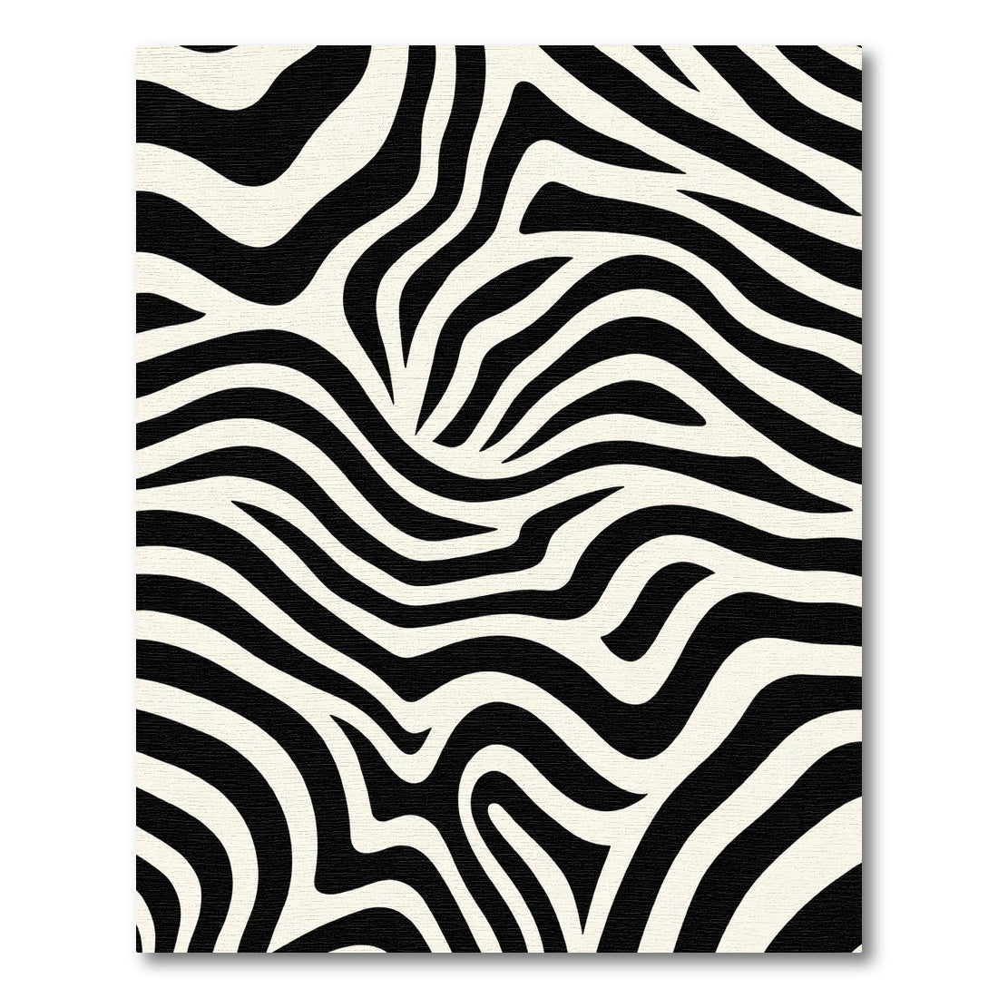 Abstract Black Cream Swirls Rug