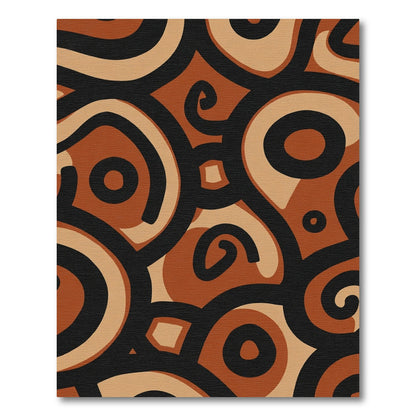 Earthy Swirl Abstract Circles Rug