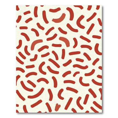 Red Brushstroke Scatter Rug
