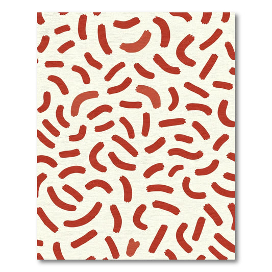 Red Brushstroke Scatter Rug