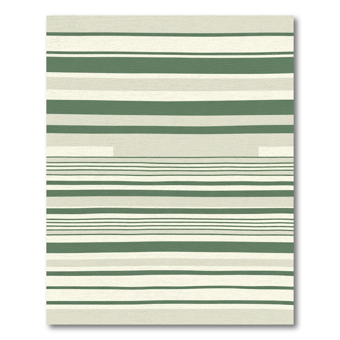 Minimalist Green Cream Stripe Rug