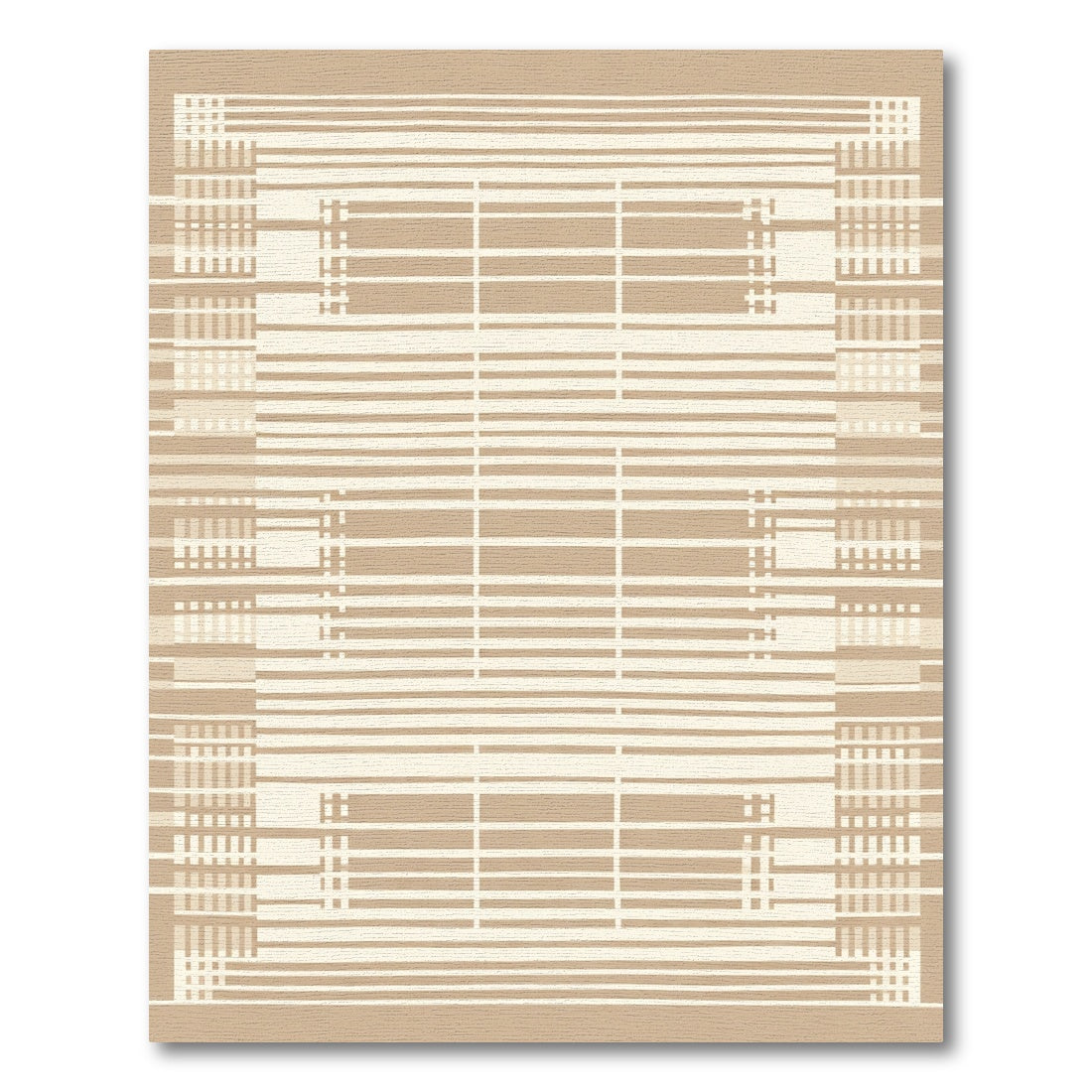 Geometric Beige Horizontal Stripe Rug