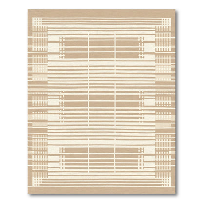 Geometric Beige Horizontal Stripe Rug