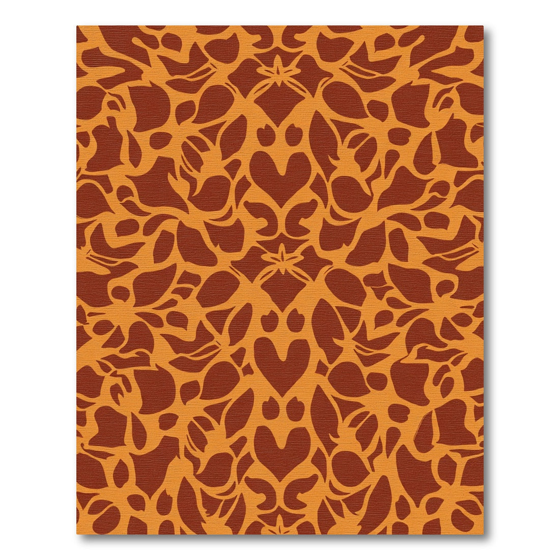 Terracotta Orange Symmetrical Heart Vine Rug