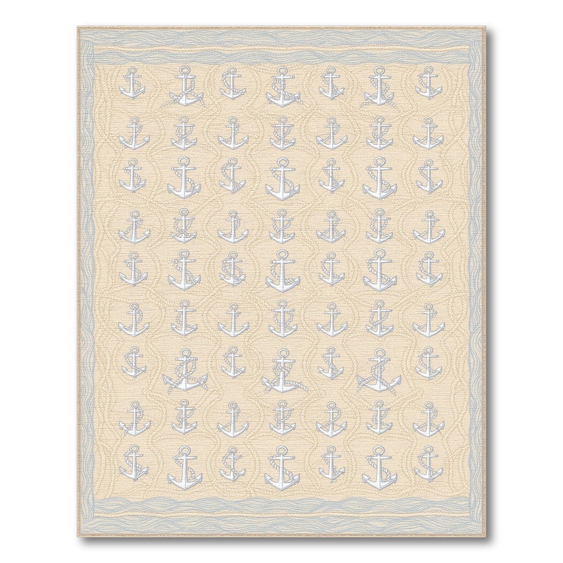 Beige Coastal Anchor Area Rug