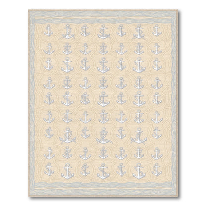 Beige Coastal Anchor Area Rug
