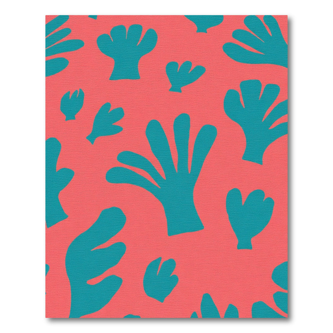 Teal Coral Organic Abstract Flora Rug