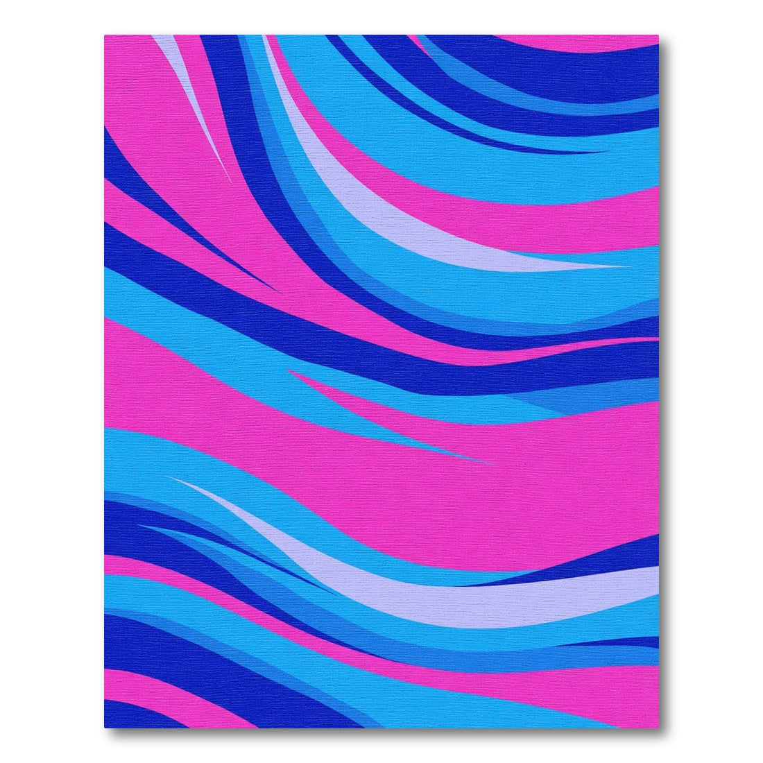 Vibrant Pink Blue Wavy Stripe Rug