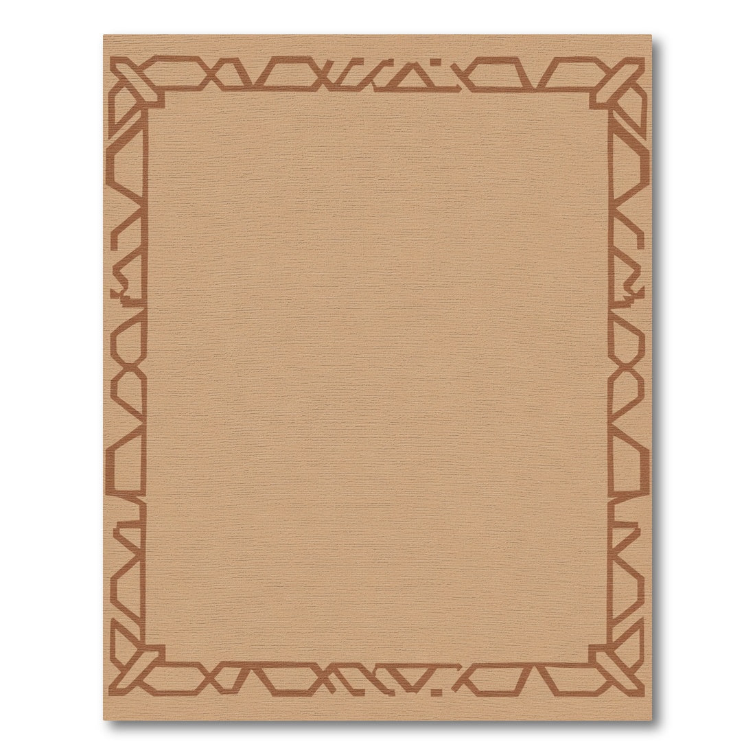 Geometric Brown Border Graphic Rug