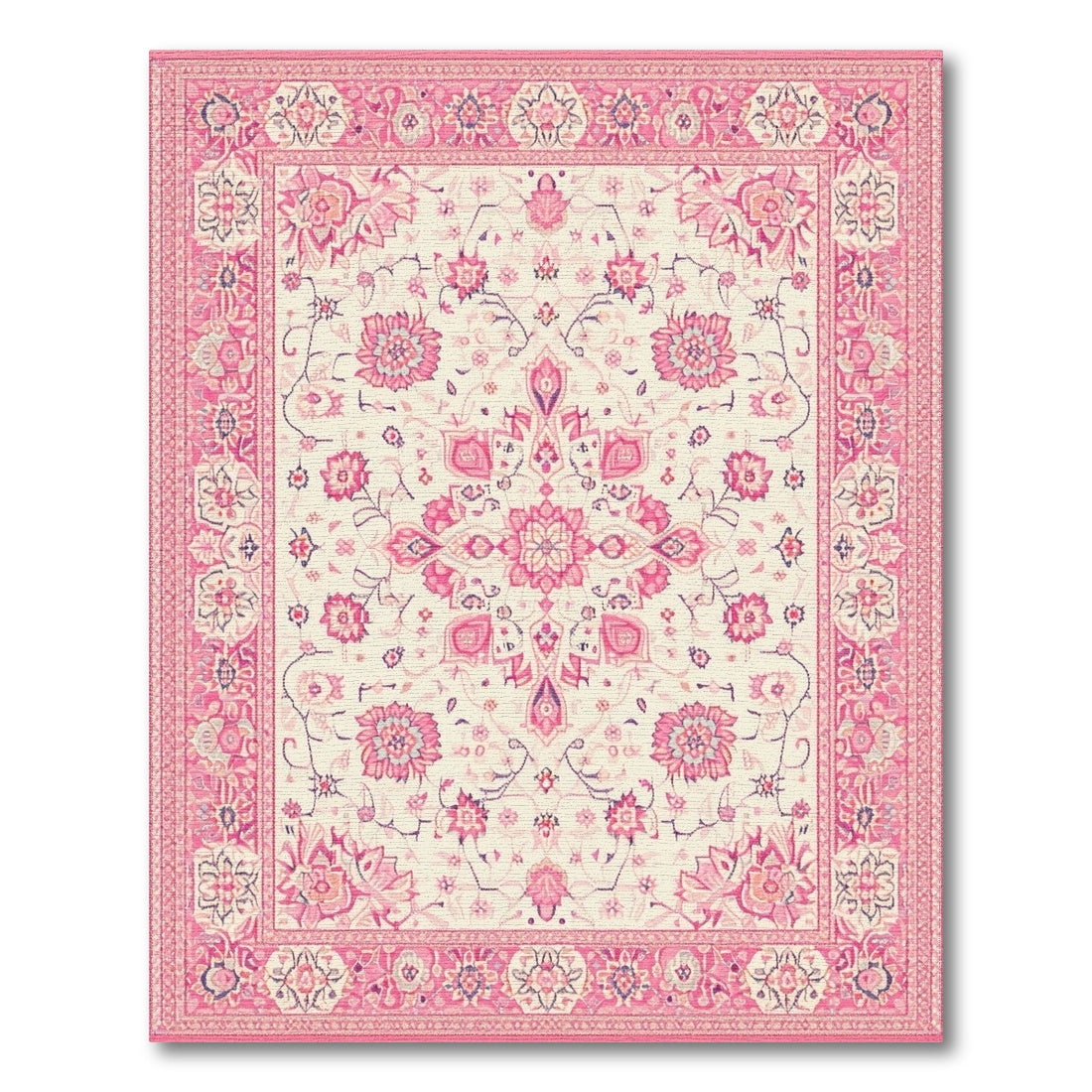Pink Floral Vintage No. 140 Area Rug