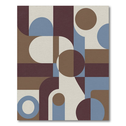 Brown and Tan Geometric Brown Tan Modern Area Rug