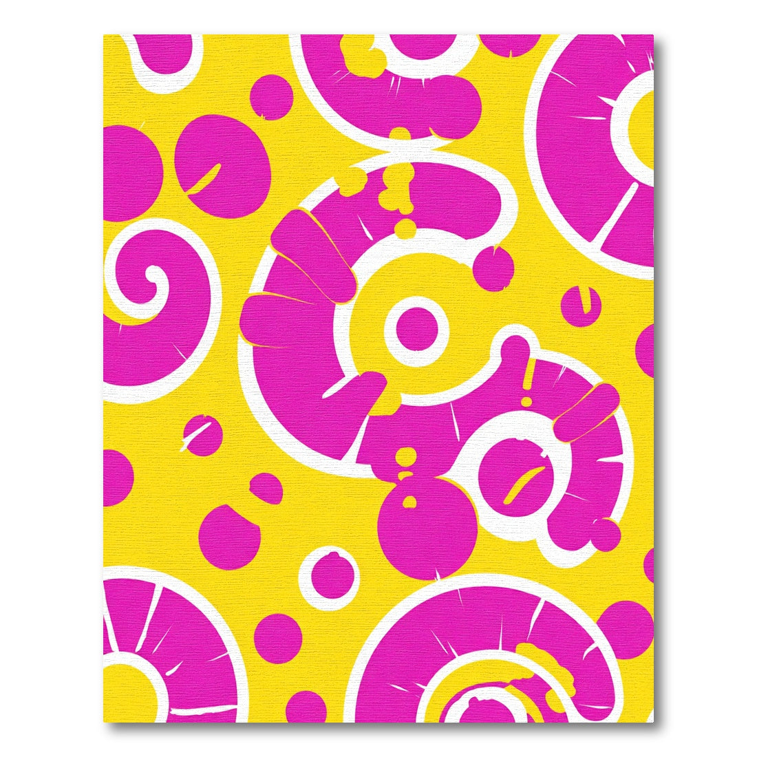 Vibrant Yellow Pink Swirl Sunburst Rug