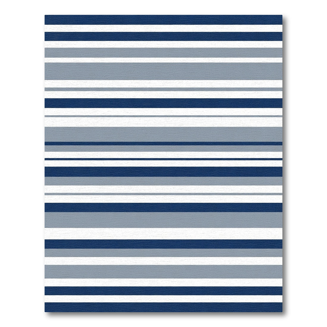Classic Navy Gray White Stripes Rug