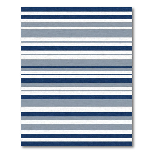 Classic Navy Gray White Stripes Rug