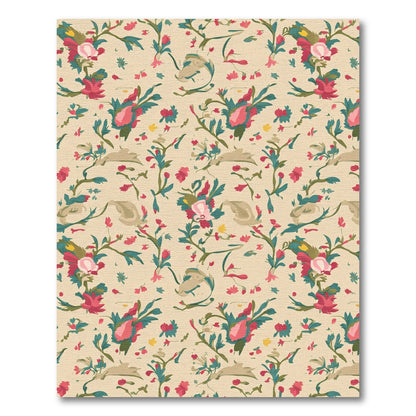Vintage Rose and Leaf Pattern Rug