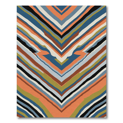 Warm Toned Chevron Stripe Accent Rug