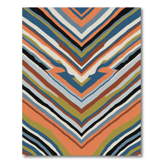 Warm Toned Chevron Stripe Accent Rug