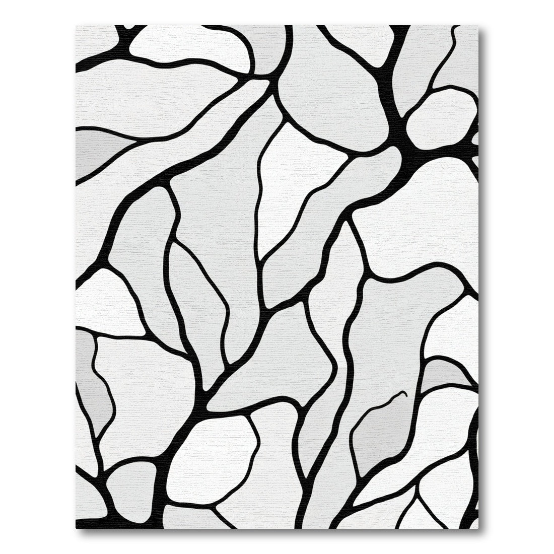 Monochrome Organic Contour Lines Abstract Rug