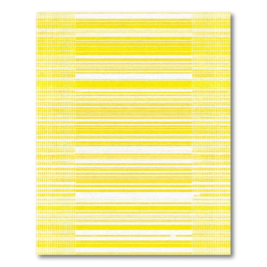 Bright Yellow Horizontal Stripe Grid Rug