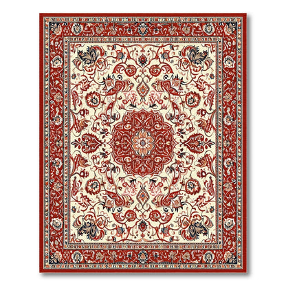 Red Persian Floral Medallion No. 16 Area Rug
